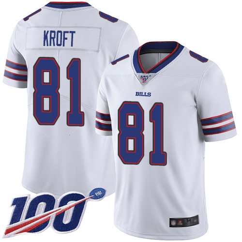 Men Buffalo Bills #81 Tyler Kroft White Vapor Untouchable Limited Player 100th Season NFL Jersey->buffalo bills->NFL Jersey